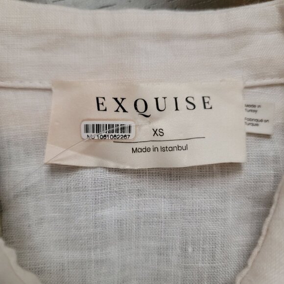 Anthropologie Tobie Linen Shirt Dress Womens XS Midi Vintage Charming Casual - Picture 4 of 9